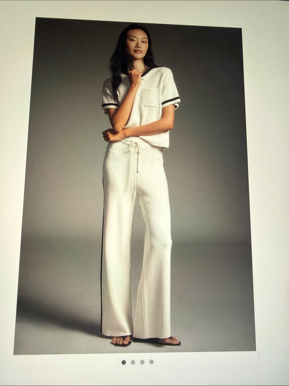 Maeveš¤š¤ Cream Wide-Leg Knit Drawstring Pants - Picture 2 of 9